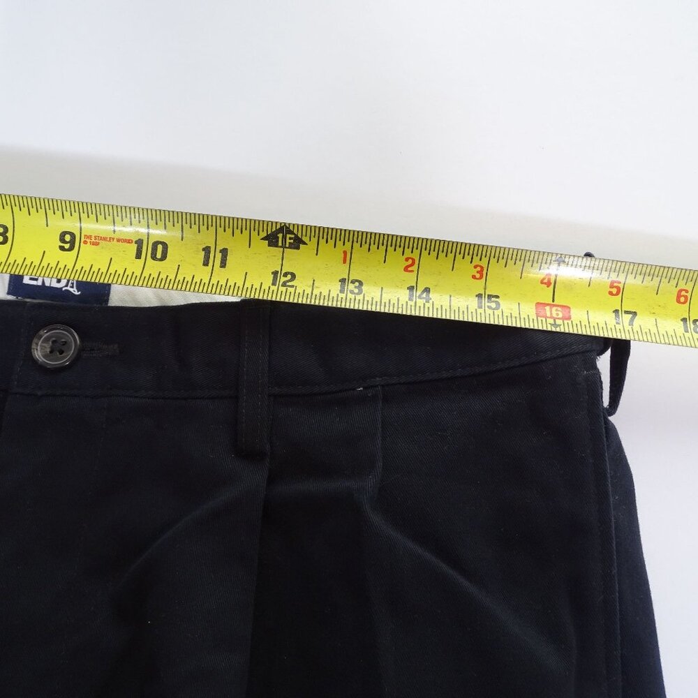 Lands End Mens Traditional Fit Pleated Black Dressy Chino Shorts Size 34 Casual - Picture 10 of 13